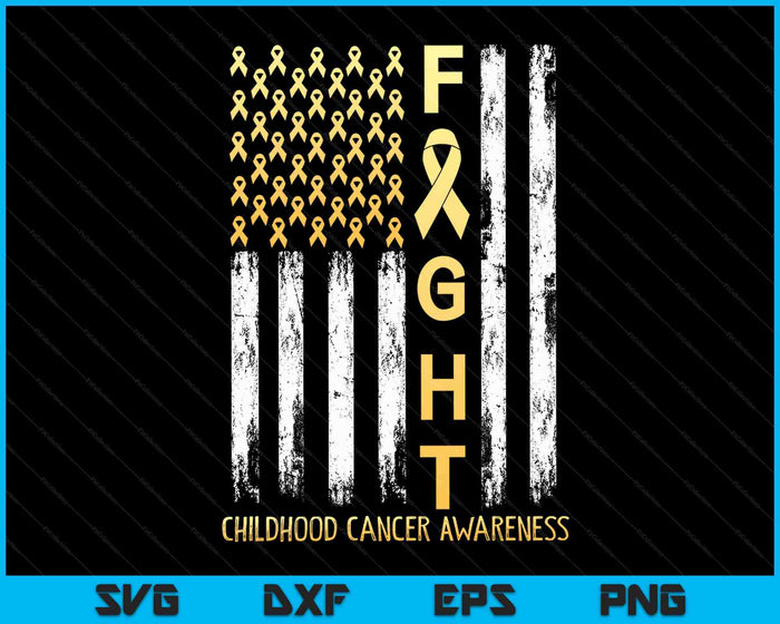 USA Gold Flag Childhood Cancer Awareness Month SVG PNG Digital Cutting Files