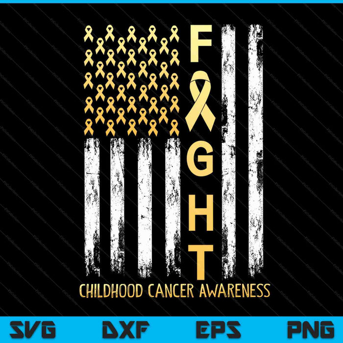 USA gold flag childhood cancer awareness month SVG cut file