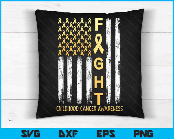 USA Gold Flag Childhood Cancer Awareness Month SVG PNG Digital Cutting Files