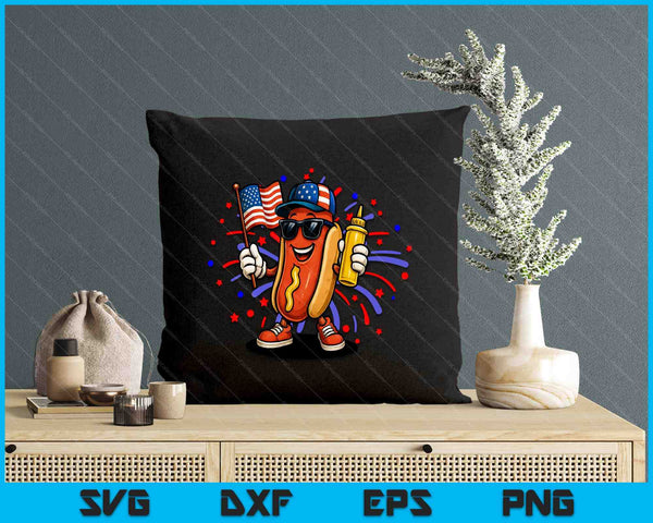 USA Hot Dog American Flag USA 4th Of July Fourth Patriotic SVG PNG Digital Printable Files