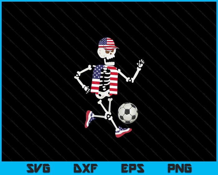 USA Soccer Skeleton Fan Team SVG PNG Digital Cutting Files