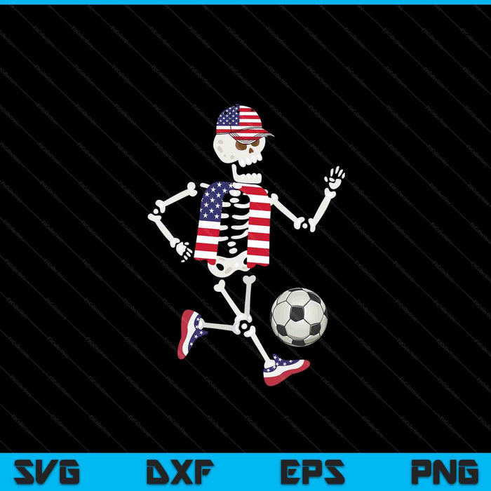 USA Soccer Skeleton Fan Team SVG PNG Digital Cutting Files