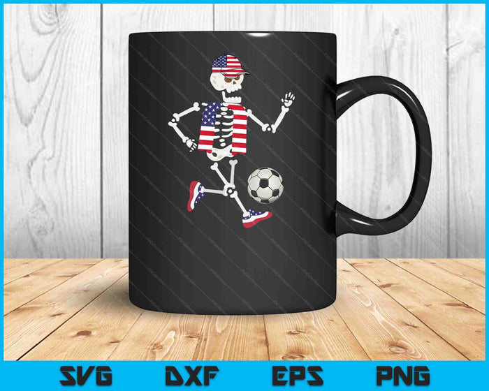 USA Soccer Skeleton Fan Team SVG PNG Digital Cutting Files