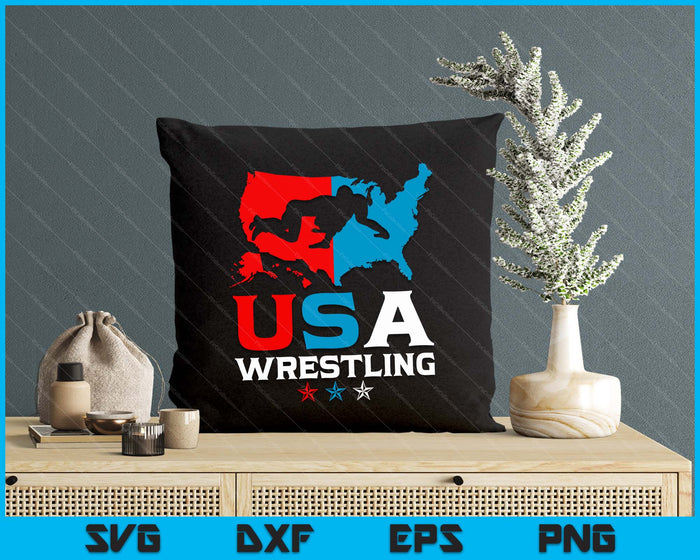USA Wrestling Independence Day American Flag Wrestler Sports SVG PNG Digital Printable Files