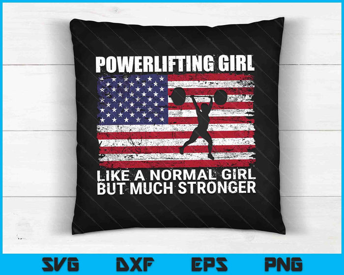 USA Gym Powerlifter Powerlifting Gewichtheffen voor vrouwen SVG PNG digitale snijbestanden