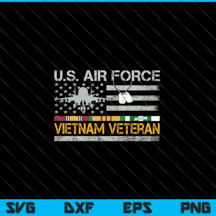 US Air Force Vietnam Veteran USAF Veteran USA Flag SVG PNG Cutting Printable Files