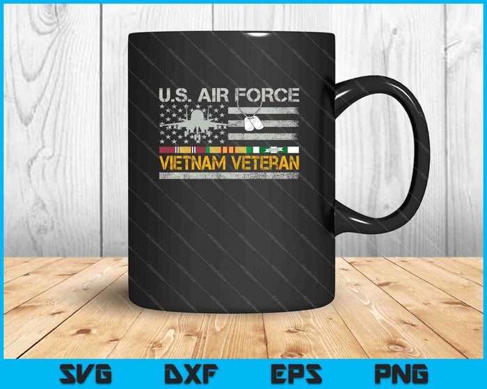 US Air Force Vietnam veteraan USAF veteraan USA vlag SVG PNG snijden afdrukbare bestanden