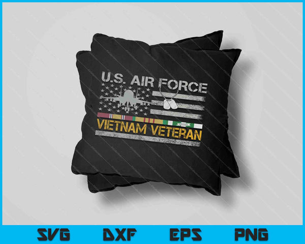 US Air Force Vietnam Veteran USAF Veteran USA Flag SVG PNG Cutting Printable Files