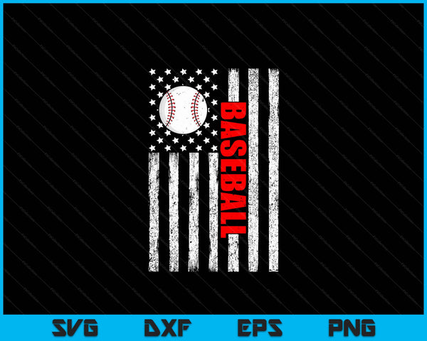 US American Flag Baseball Patriotic Baseball SVG PNG Digital Cutting Files