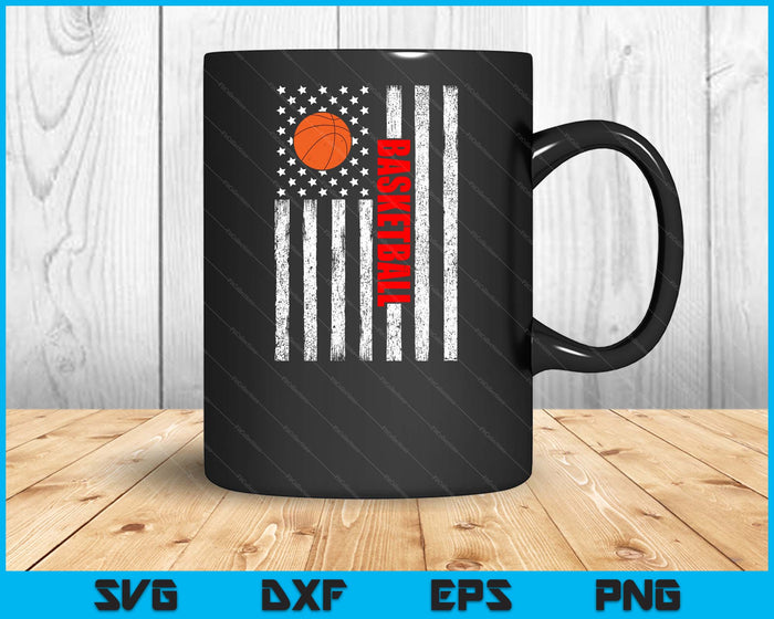US American Flag Basketball Patriotic Basketball SVG PNG Digital Cutting Files