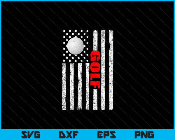 US American Flag Golf Patriotic Golf SVG PNG Digital Cutting Files