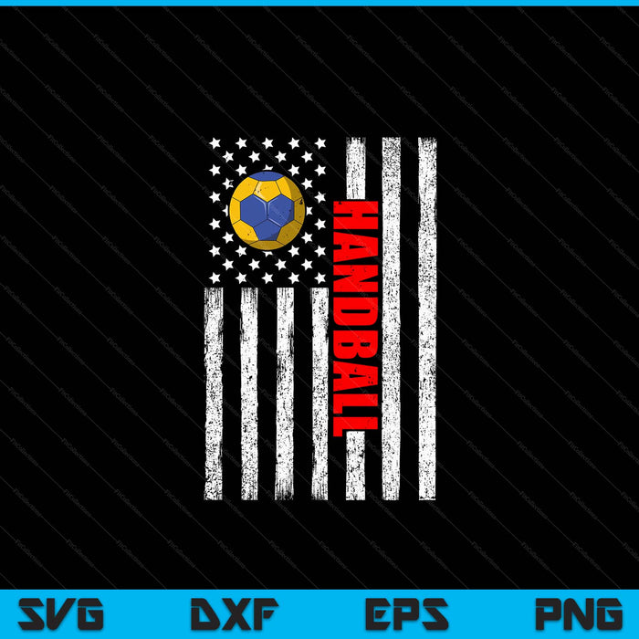 US American Flag Handball Patriotic Handball SVG PNG Digital Cutting Files