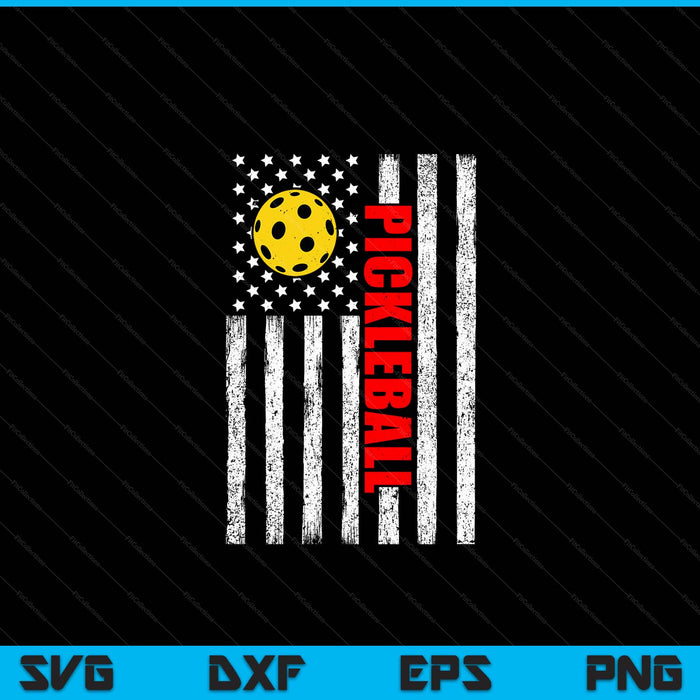 US American flag pickleball patriotic pickleball SVG cut file