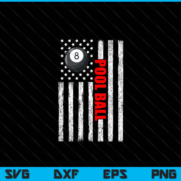 US American flag pool bal patriotic pool ball SVG cut file