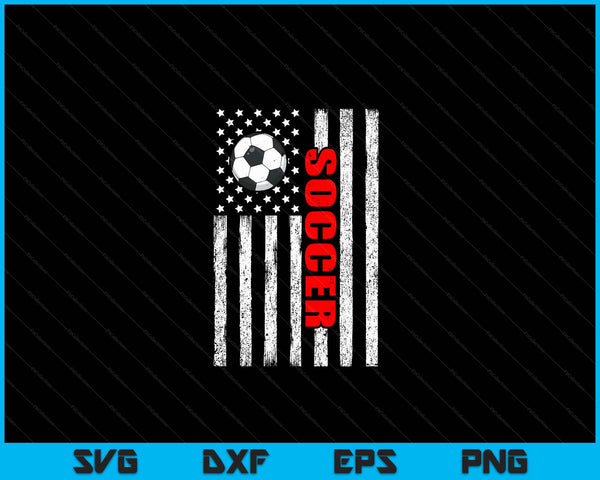 US American Flag Soccer Patriotic Soccer SVG PNG Digital Cutting Files