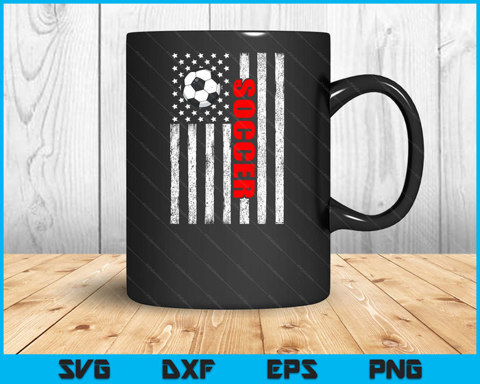 US American Flag Soccer Patriotic Soccer SVG PNG Digital Cutting Files