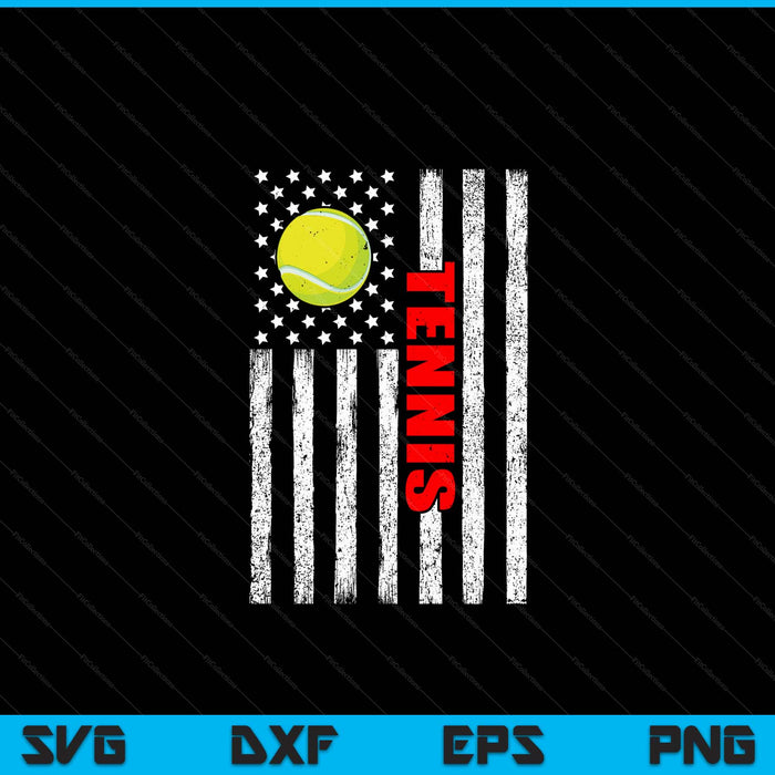 US American flag tennis patriotic tennis SVG cut file