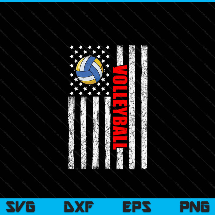 US American flag volleyball patriotic volleyball SVG cut file