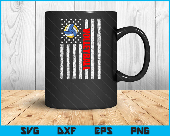 US American Flag Volleyball Patriotic Volleyball SVG PNG Digital Cutting Files
