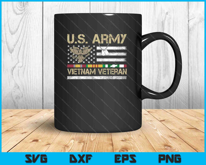 US Army Vietnam Veteran USA Flag SVG PNG Cutting Printable Files