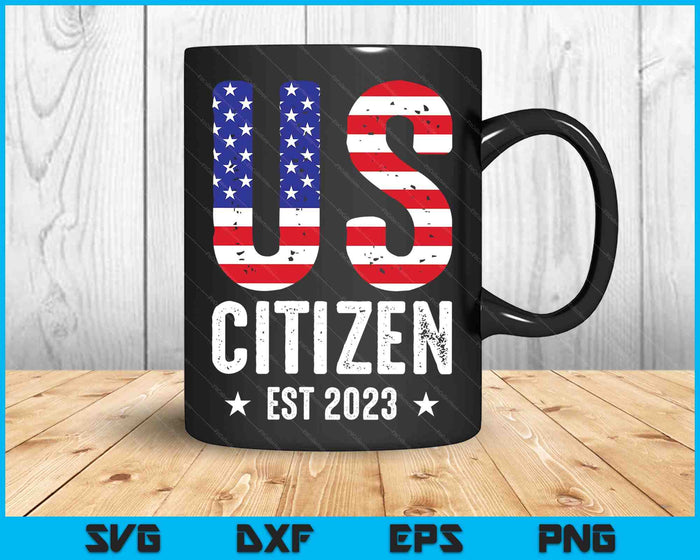 Amerikaans staatsburger 2023 Amerikaanse vlag trots VS staatsburgerschap SVG PNG digitale snijbestanden