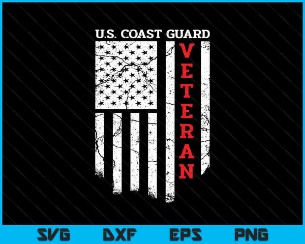 Amerikaanse kustwacht veteraan USCG Amerikaanse vlag SVG PNG digitale snijbestanden