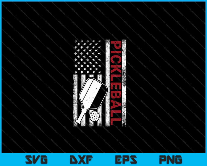 US Flag Pickleball Player Paddleball Lover SVG PNG Cutting Printable Files