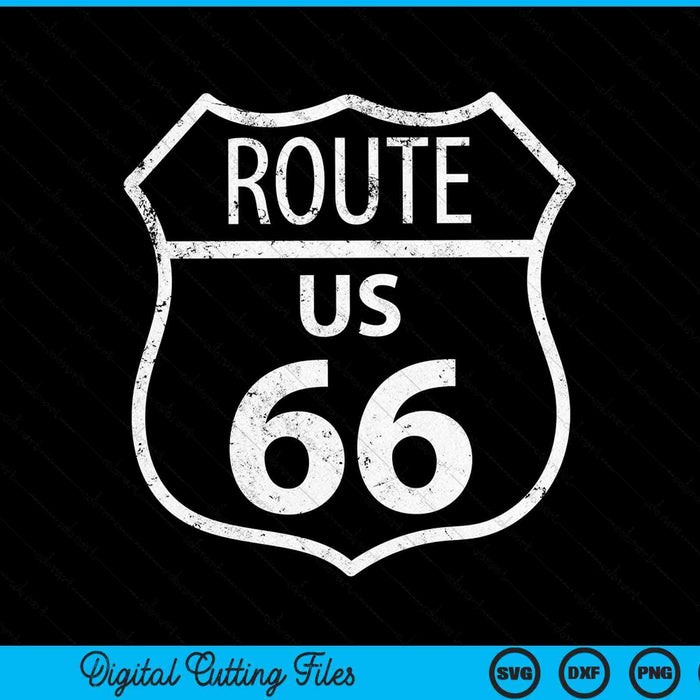 Ruta 66 de EE. UU. Signo histórico SVG PNG Cortar archivos imprimibles