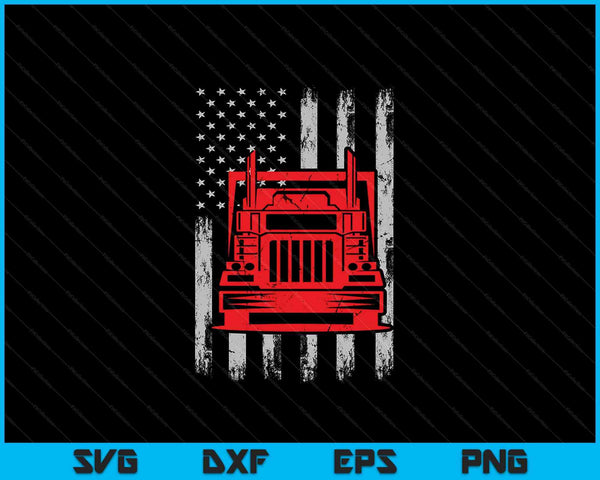 Bandera de Estados Unidos con camión SVG PNG cortando archivos imprimibles