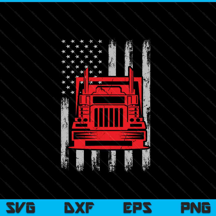 Us Flag With Truck SVG PNG Cutting Printable Files