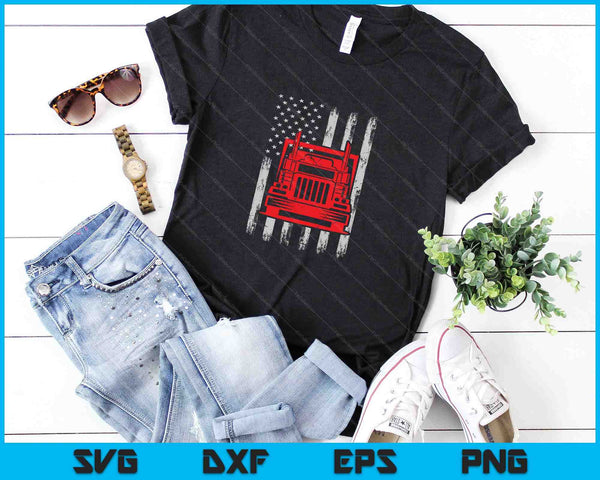 Us Flag With Truck SVG PNG Cutting Printable Files - on a t-shirt