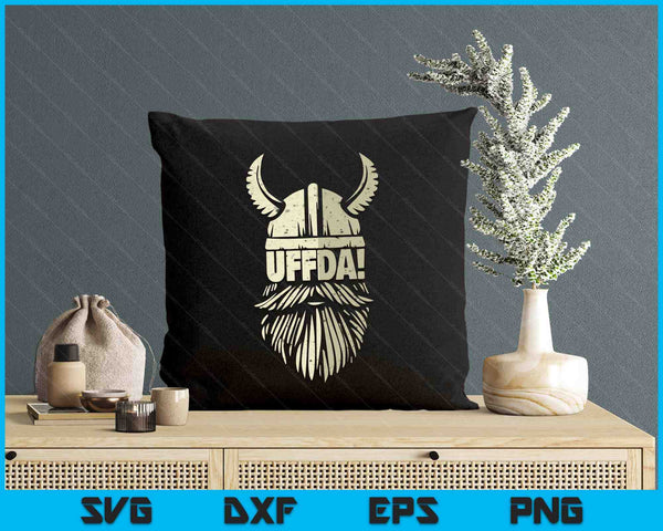 Uff Da Norwegian Quote Scandinavian Viking Helmet Beard SVG PNG Digital Printable Files