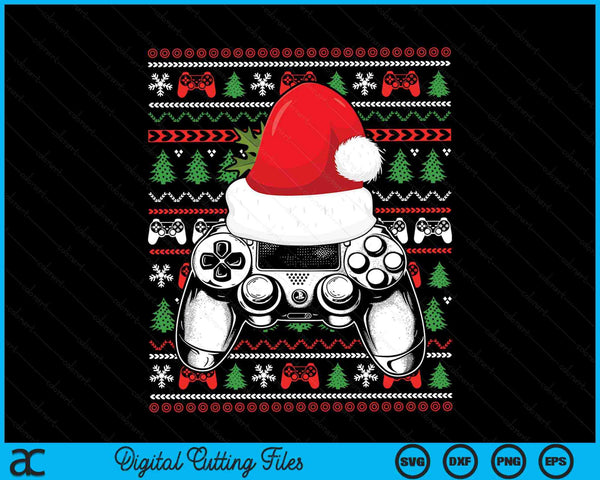 Ugly Christmas Video Game Controller Christmas Gamer Gift SVG PNG Digital Cutting Files
