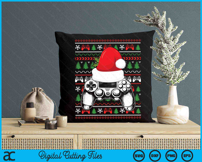 Ugly Christmas Video Game Controller Christmas Gamer Gift SVG PNG Digital Cutting Files