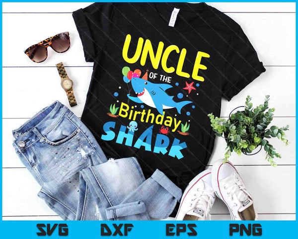 Uncle Birthday Kids Shark Party Matching Family SVG PNG Digital Printable Files