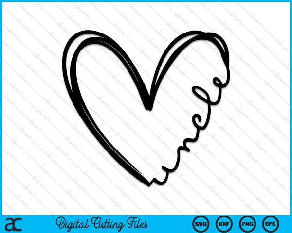Uncle Heart SVG PNG Digital Cutting Files