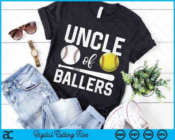 Uncle Of Ballers Funny Baseball Softball Fathers Day SVG PNG Digital Cutting Files