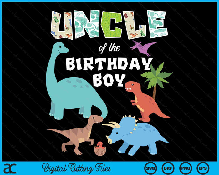 Oom van de feestvarken dinosaurus verjaardag thema SVG PNG digitale snijbestanden