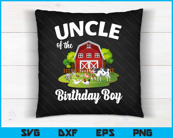 Oom van de jarige boerderij dier Bday partij viering SVG PNG digitale snijden-bestanden