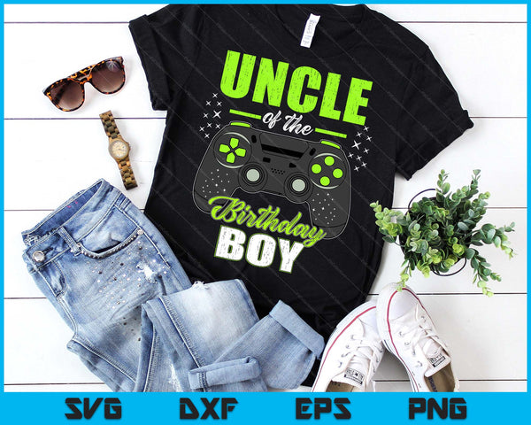 Uncle Of The Birthday Boy Matching Video Gamer Birthday SVG PNG Digital Printable Files