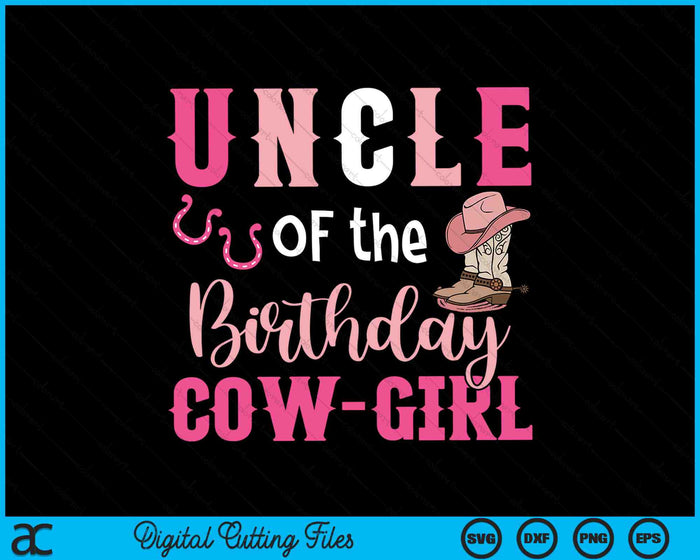 Oom van de verjaardag koe meisje Rodeo Cowgirl 1e verjaardag SVG PNG digitale snijbestanden
