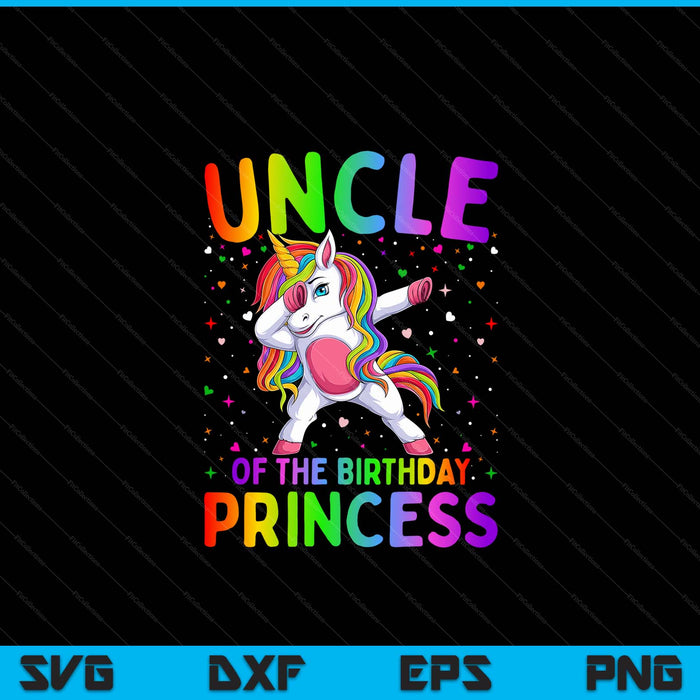 Uncle of the birthday princess girl dabbing unicorn SVG cut file
