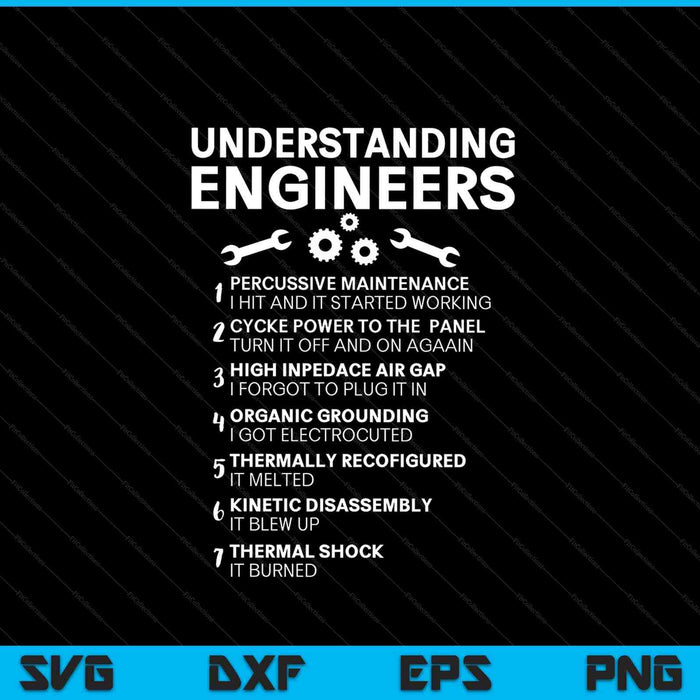Comprensión de los ingenieros SVG PNG Corte de archivos imprimibles