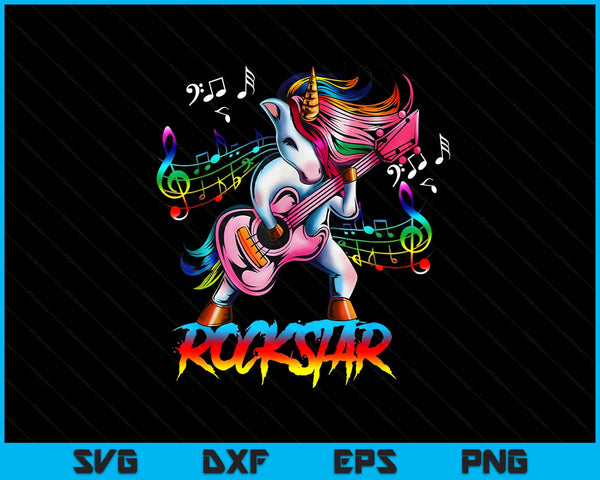 Unicorn rock star guitar rockin' music singer SVG cut file