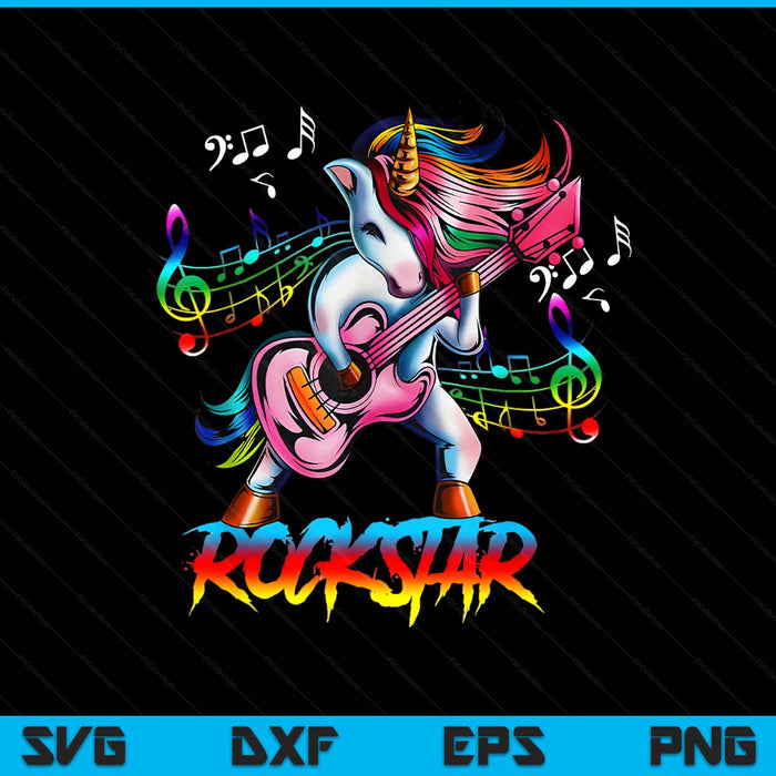 Unicorn rock star guitar rockin' music singer SVG cut file
