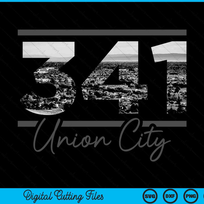Union City 341 Area Code Skyline California Vintage SVG PNG Digital Cutting Files