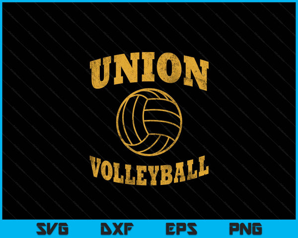 Union Volleyball Classic Vintage Distressed SVG PNG Digital Cutting Files
