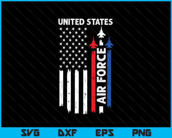 United States Air Force American Usa Flag July 4th Patriotic SVG PNG Digital Printable Files