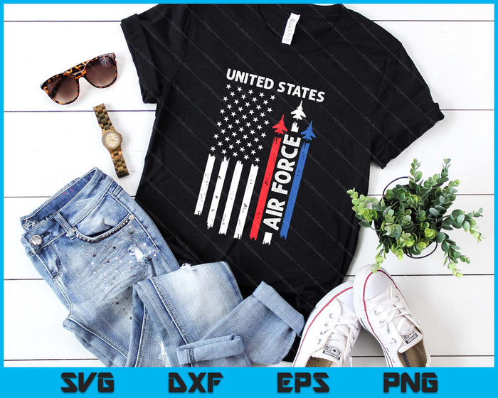 United States Air Force American Usa Flag July 4th Patriotic SVG PNG Digital Printable Files