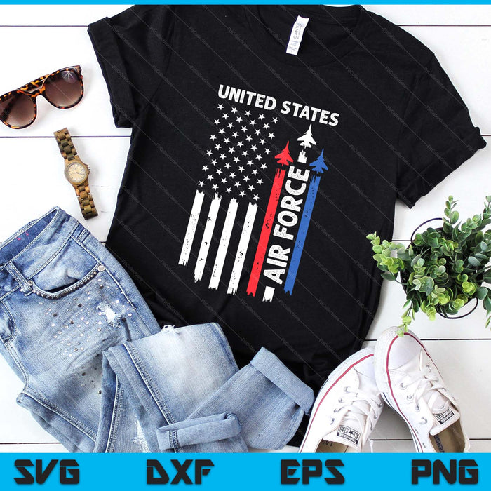 United States Air Force American Usa Flag July 4th Patriotic SVG PNG Digital Printable Files